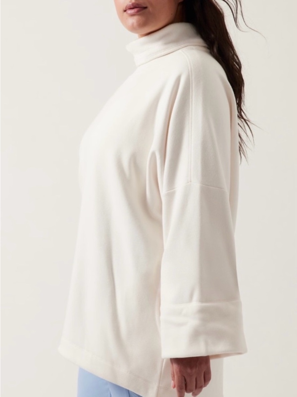 Athleta Cream turtle Neck Tunic Sweater